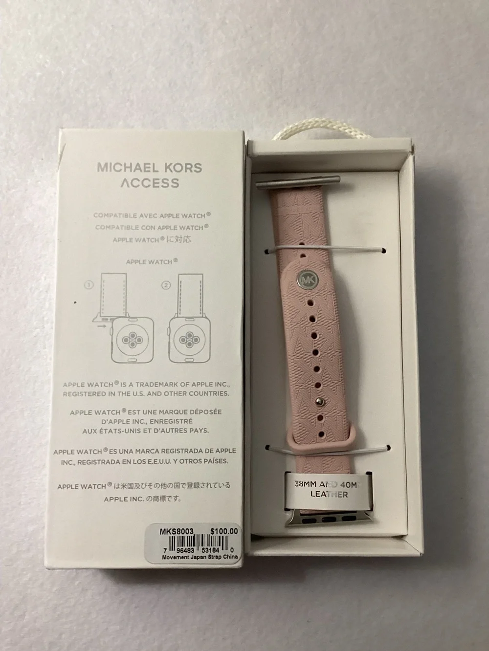 Michael Kors Blush Rubber Apple Watch Band, 38mm or 40mm